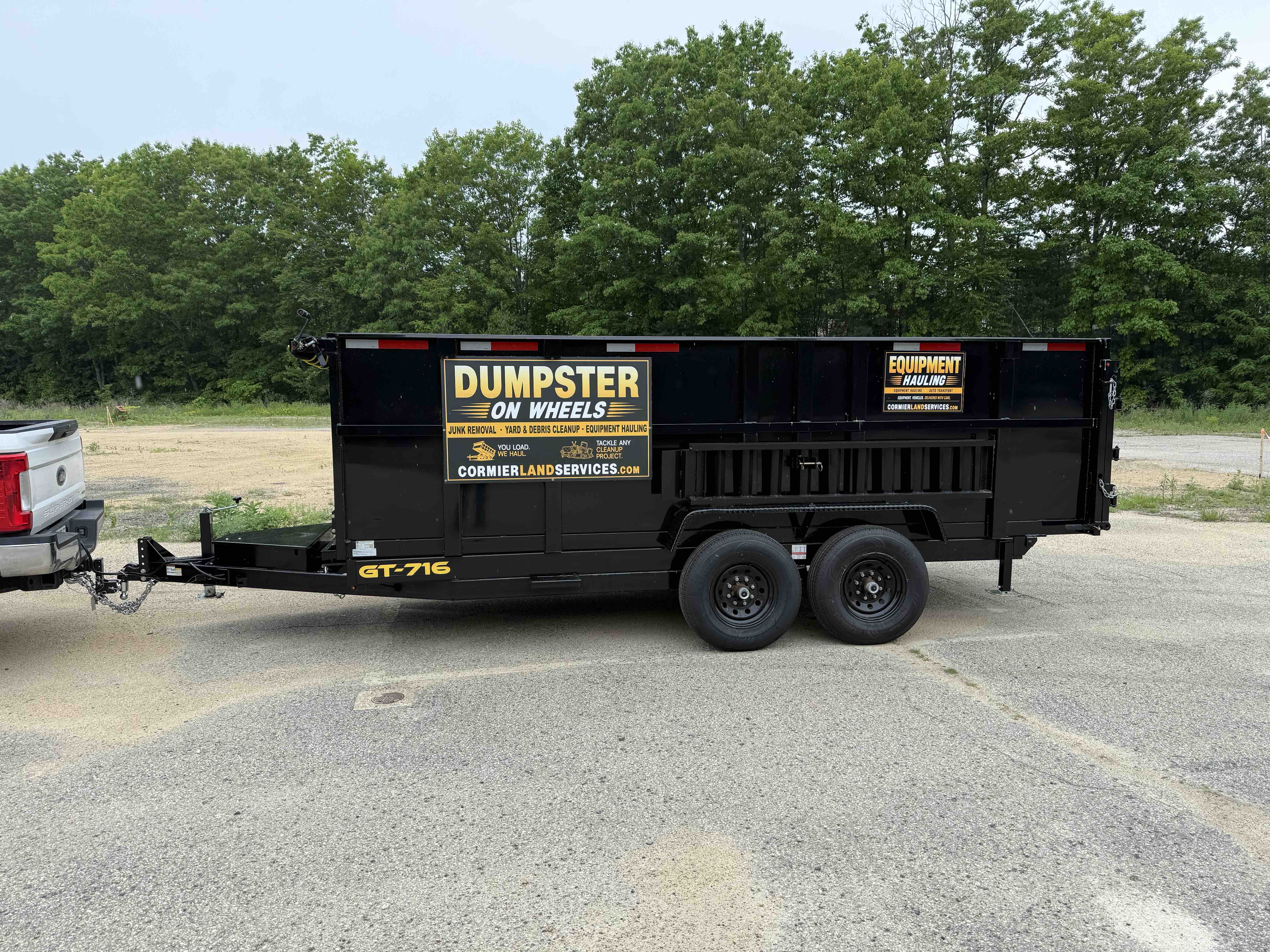 Cormier Land Services LLC Dumpster on Wheels dump trailer